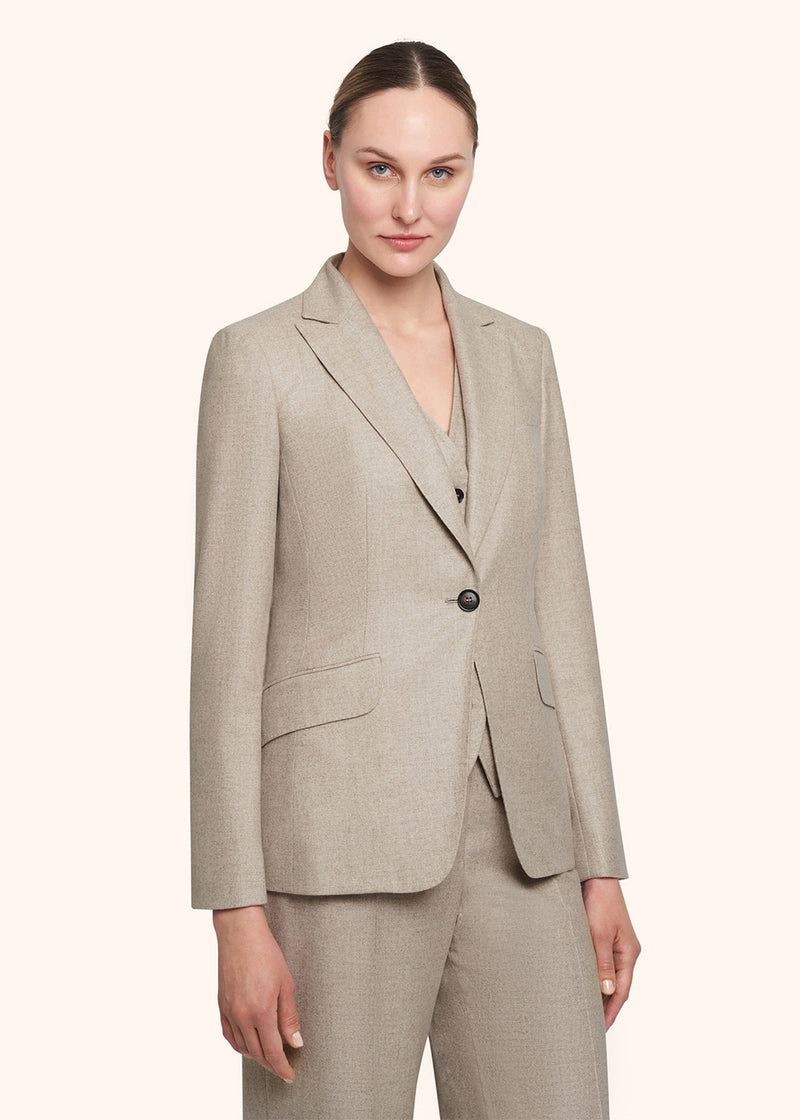 giacca Kiton donna, in cashmere beige 2