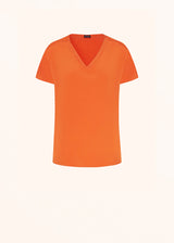 T-Shirt arancione Kiton da donna, in seta 1