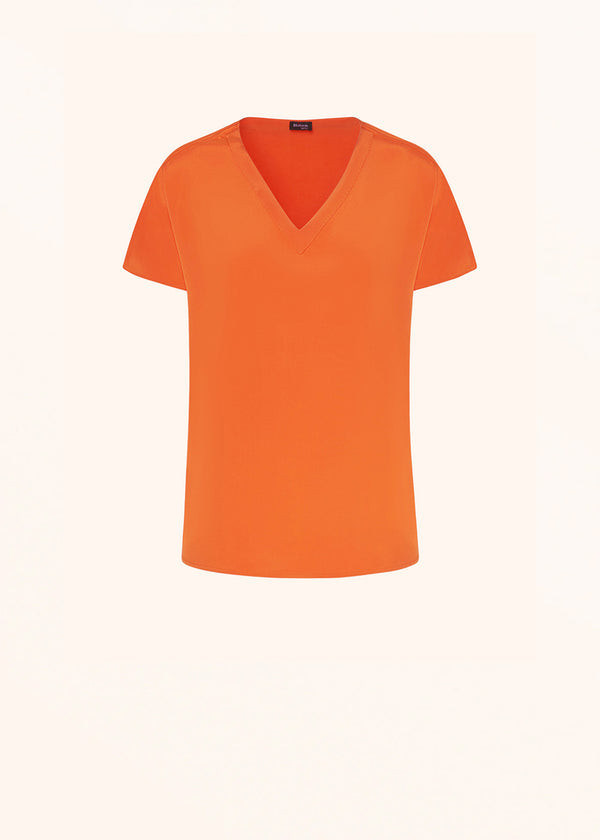T-Shirt arancione Kiton da donna, in seta 1