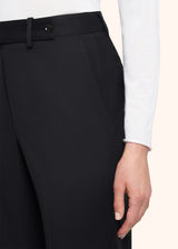 pantaloni Kiton donna, in lana vergine nero 4
