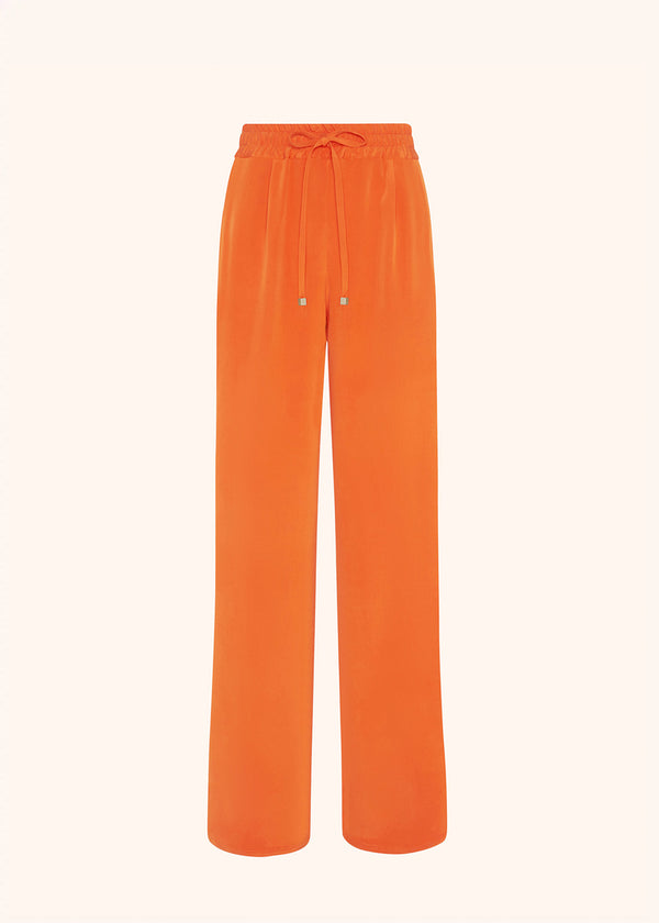 Pantaloni arancione Kiton da donna, in seta 1
