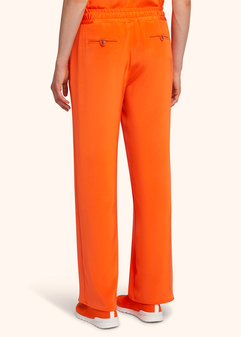 Pantaloni arancione Kiton da donna, in seta 3
