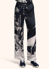 Pantaloni blu Kiton da donna, in seta 2