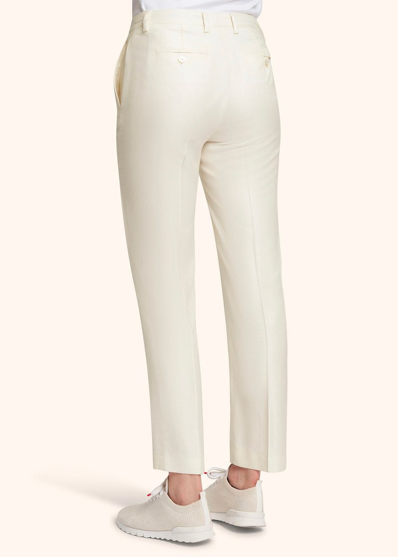 Pantaloni bianco Kiton da donna, in viscosa 3