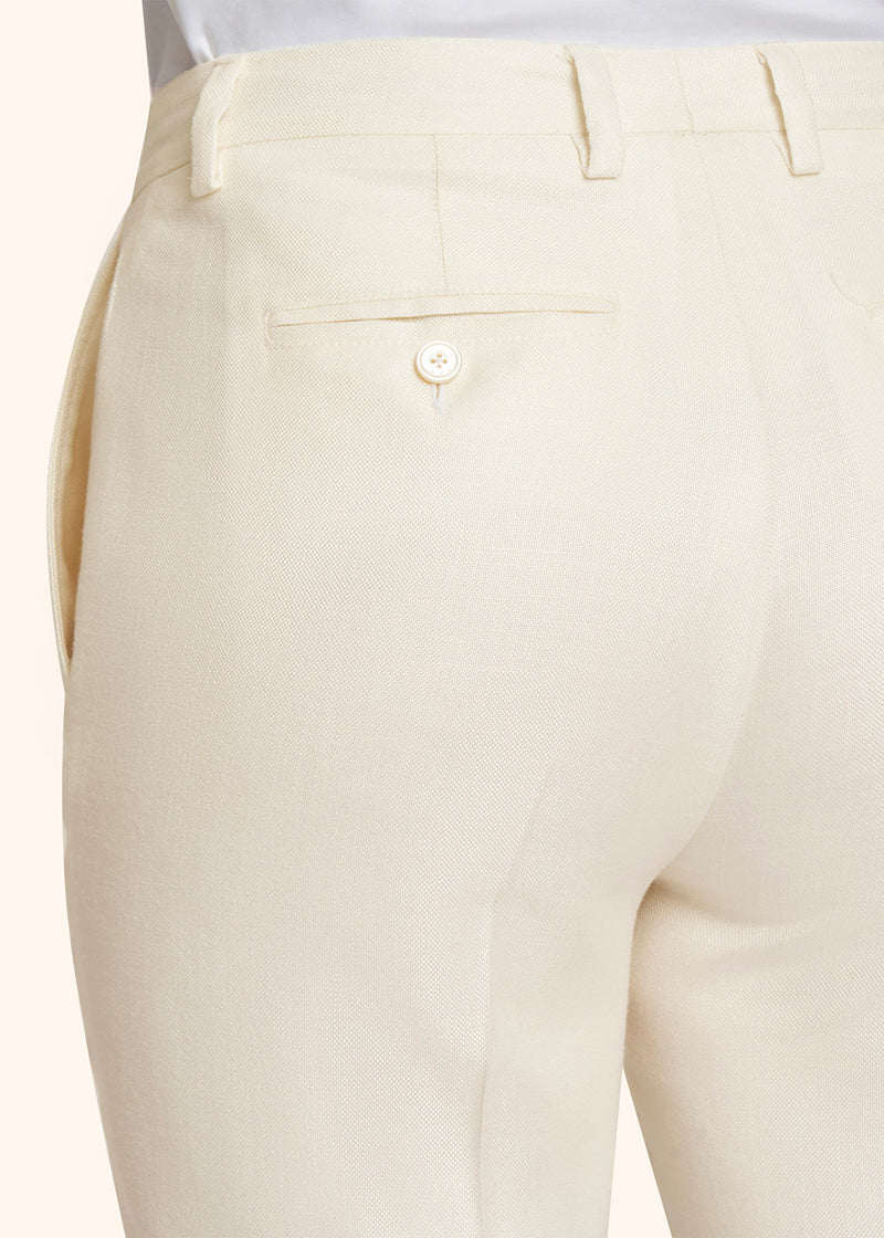 Pantaloni bianco Kiton da donna, in viscosa 4