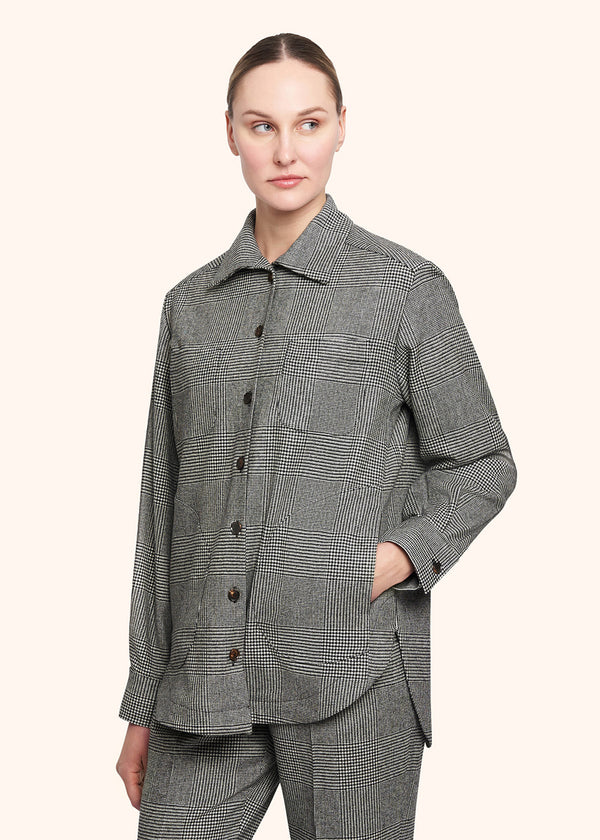 camicia Kiton donna, in lana vergine nero 2