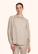 Camicia beige Kiton da donna, in lana vergine 2