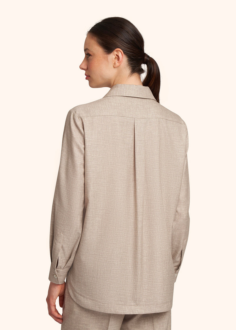Camicia beige Kiton da donna, in lana vergine 3