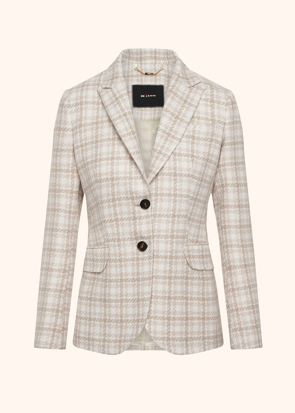 gilet donna, in lana beige – Kiton Italy