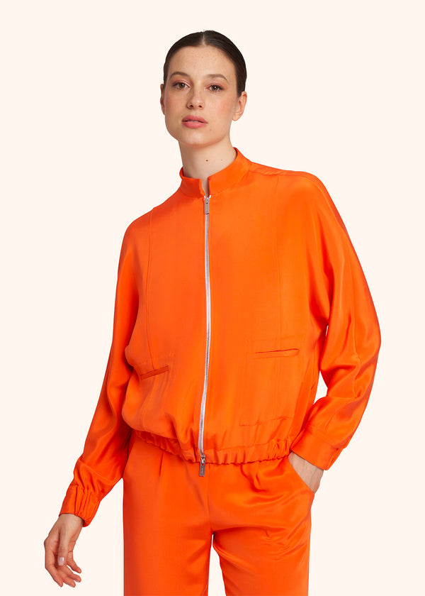 Camicia arancione Kiton da donna, in seta 2