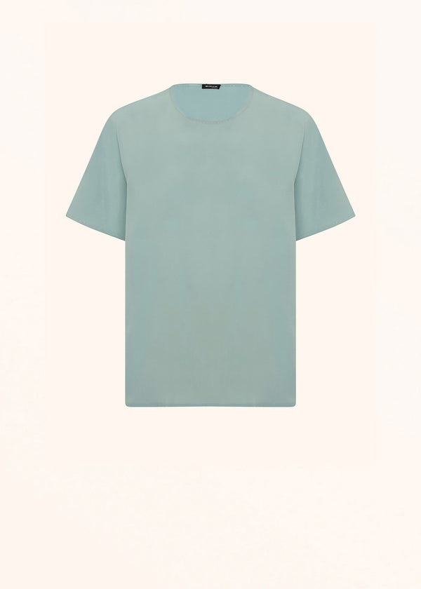 T-Shirt azzurro polvere Kiton da donna, in seta 1