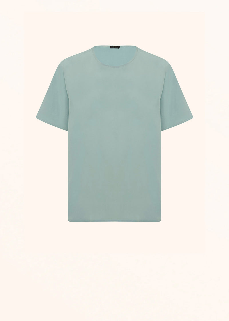 T-Shirt azzurro polvere Kiton da donna, in seta 1