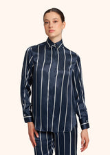 Camicia blu Kiton da donna, in seta 2