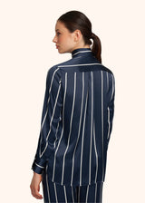 Camicia blu Kiton da donna, in seta 3