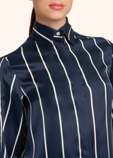Camicia blu Kiton da donna, in seta 4