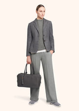 pantaloni Kiton donna, in cashmere grigio chiaro 5