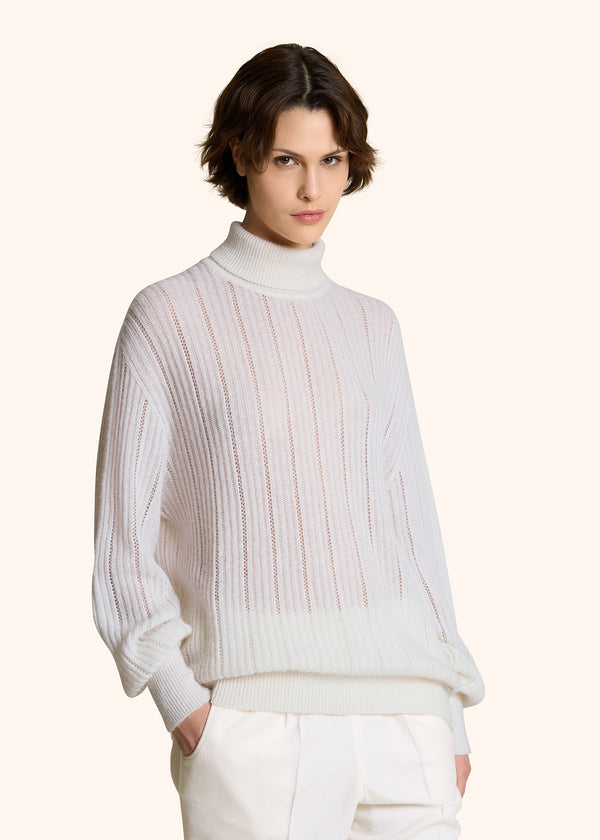 MAGLIONE A COSTE IN CASHMERE E SETA