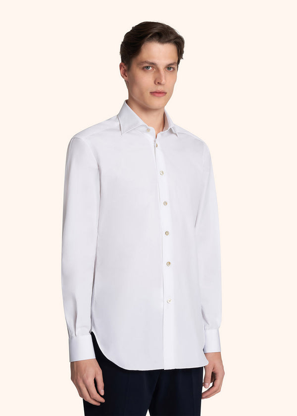 camicia Kiton uomo, in cotone bianco 2