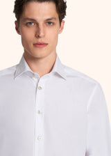 camicia Kiton uomo, in cotone bianco 4