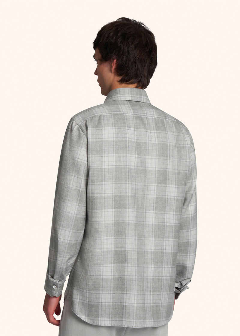 Camicia grigio chiaro Kiton da uomo, in cashmere 3