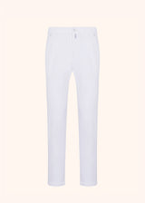 pantaloni Kiton uomo, in cotone bianco 1