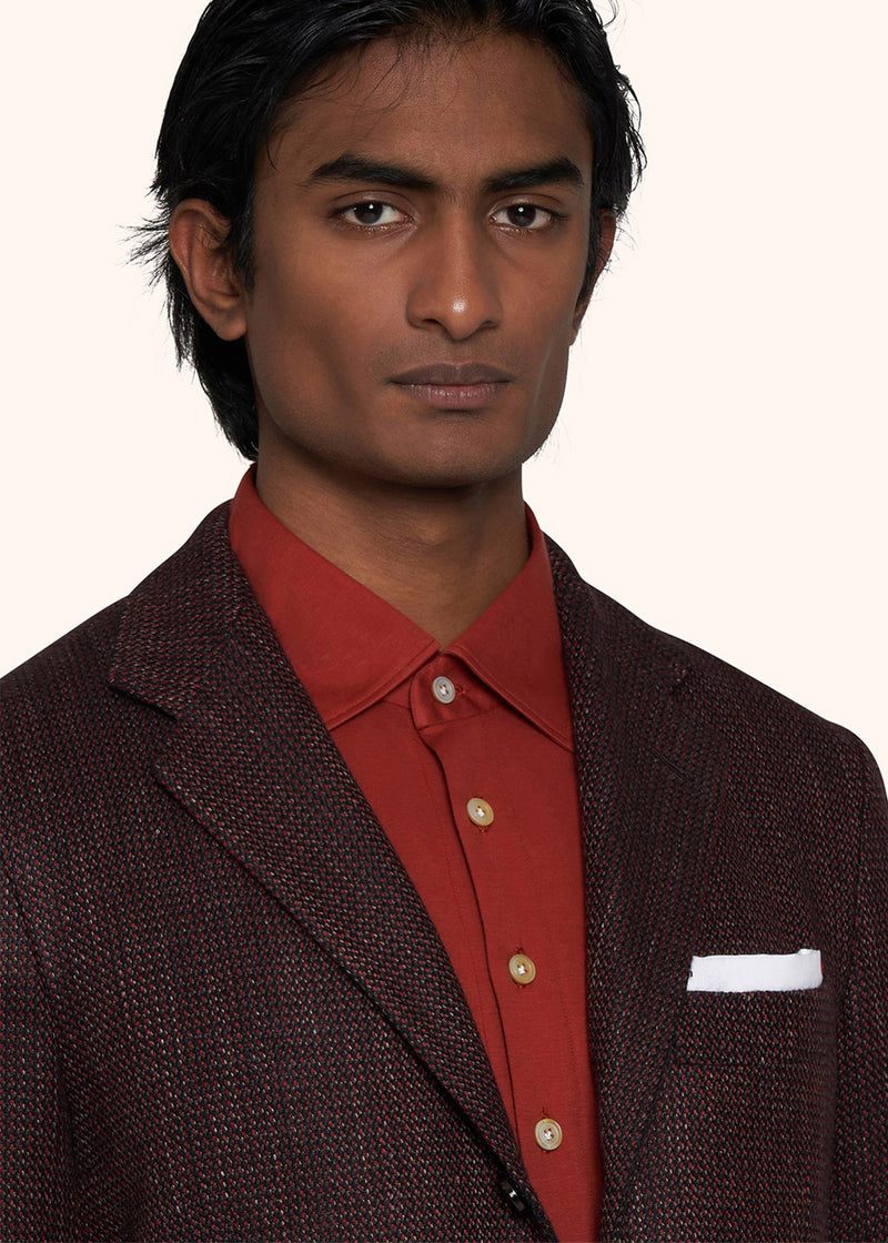 giacca Kiton uomo, in cashmere rosso 4