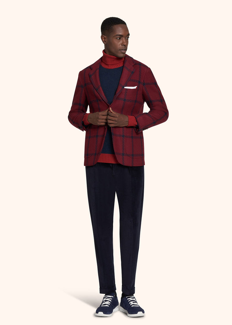 giacca Kiton uomo, in cashmere rosso 5