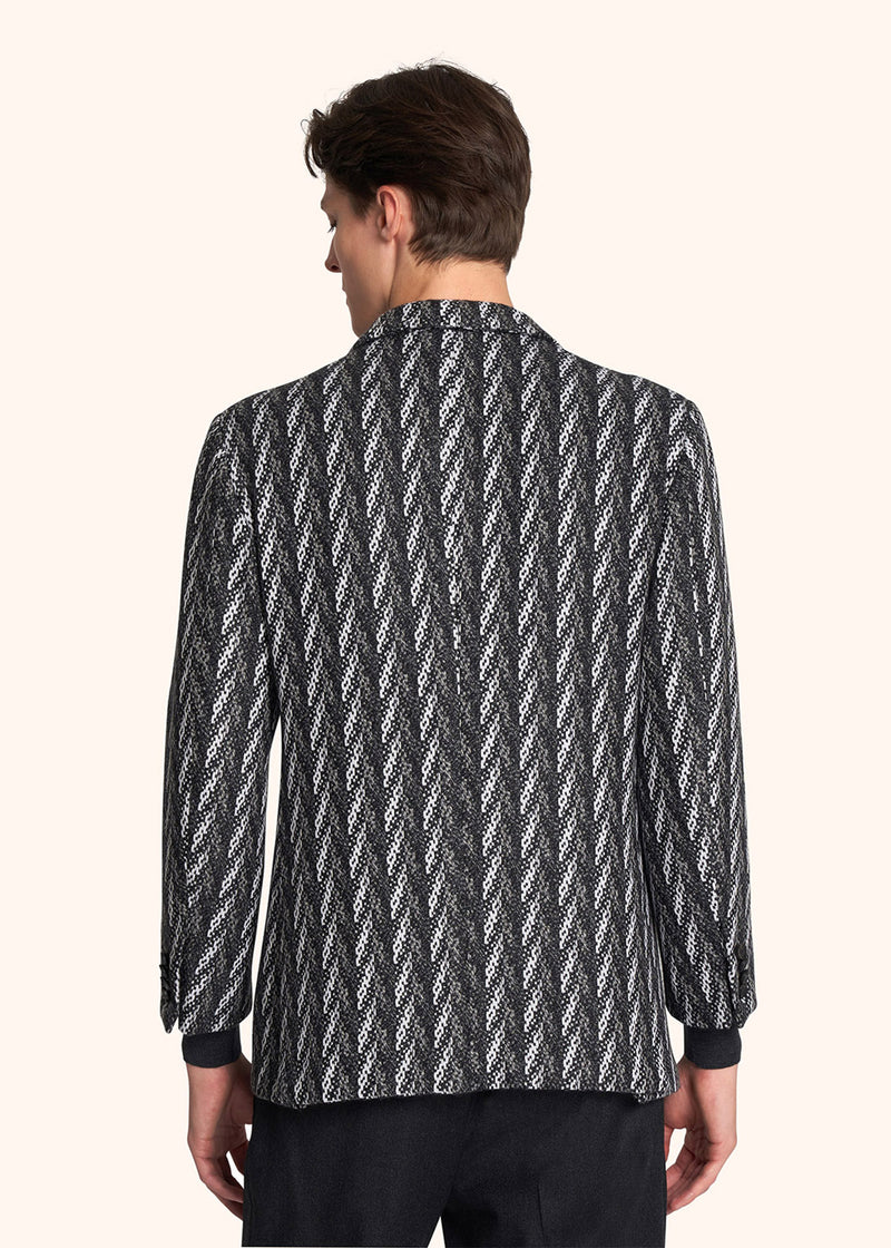 giacca Kiton uomo, in cashmere grigio medio 3