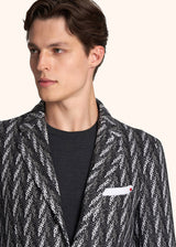 giacca Kiton uomo, in cashmere grigio medio 4