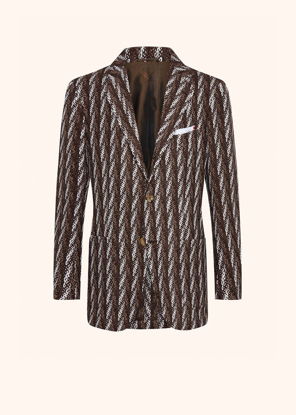giacca Kiton uomo, in cashmere marrone 1