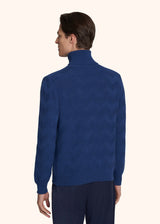 maglia collo alto Kiton uomo, in cashmere blu elettrico 3