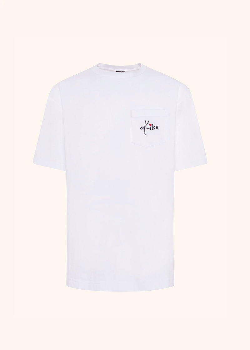 t-shirt mm Kiton uomo, in cotone bianco 1