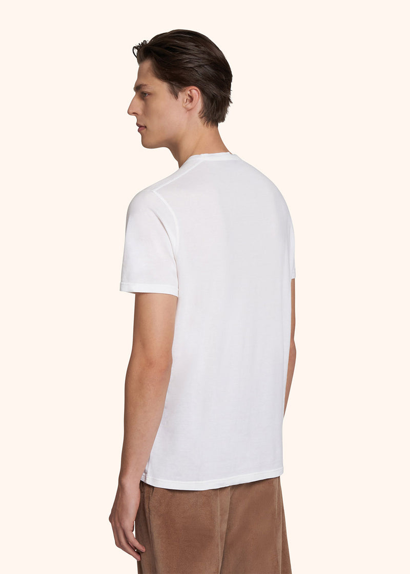 t-shirt mm Kiton uomo, in cotone bianco 3
