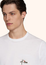 t-shirt mm Kiton uomo, in cotone bianco 4