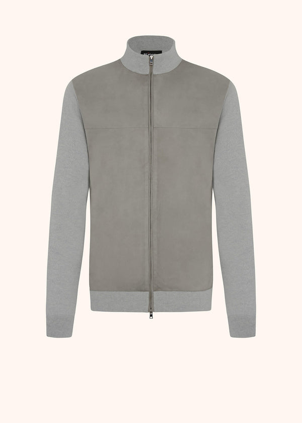 BOMBER IN CASHMERE CON INSERTI IN PELLE