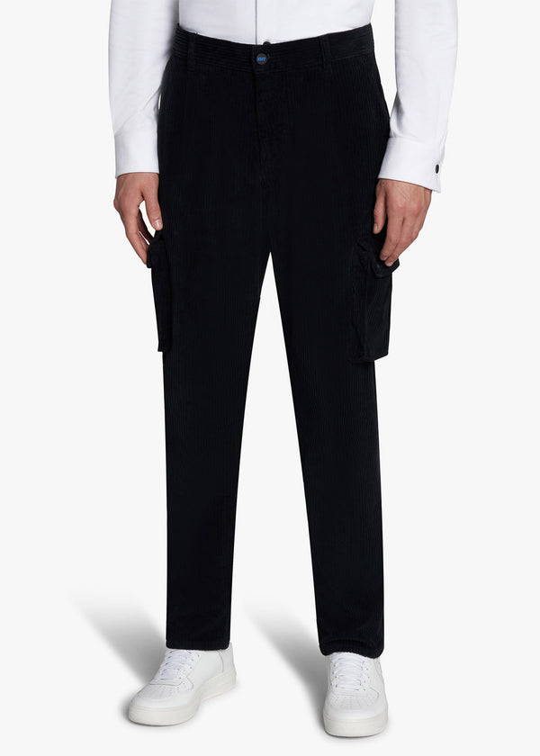 pantaloni Knt uomo, in cotone nero 2