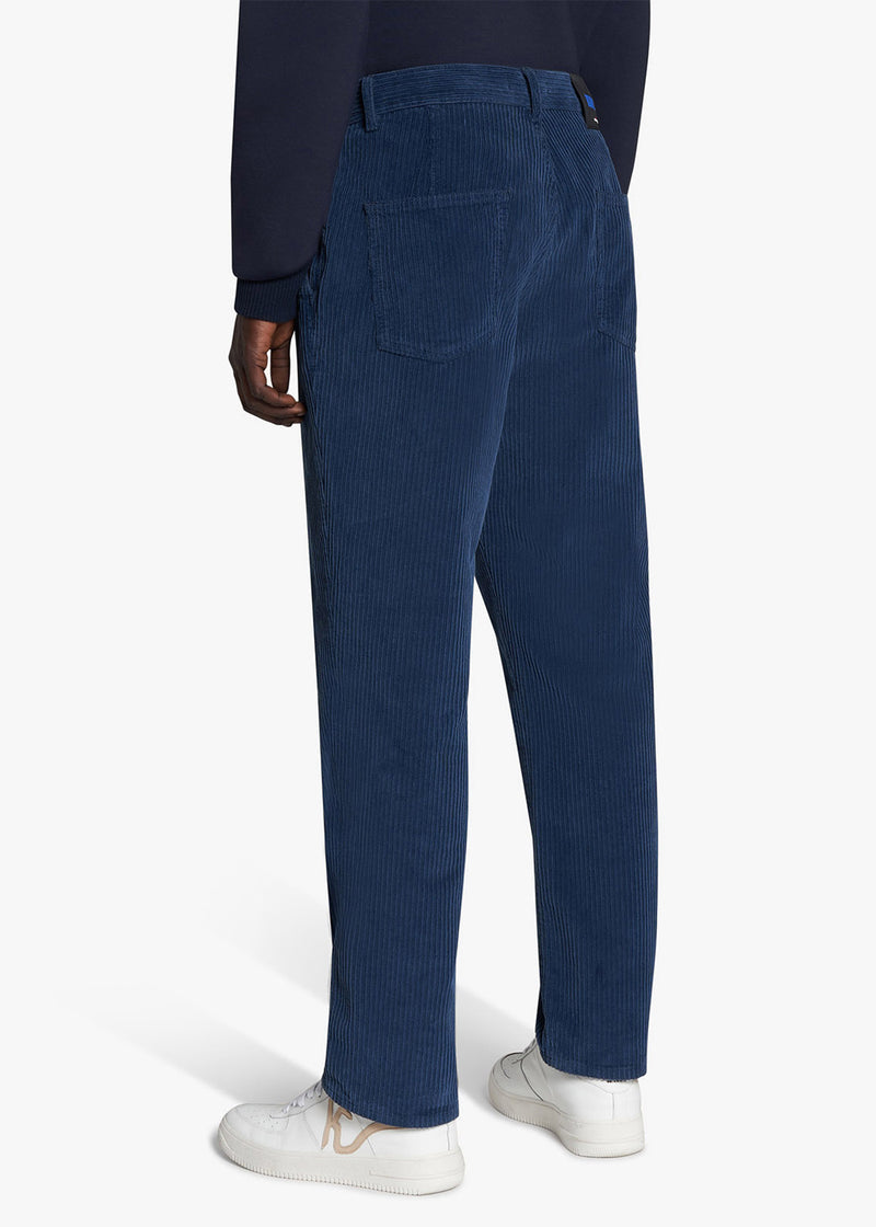 pantaloni Knt uomo, in cotone blu 3