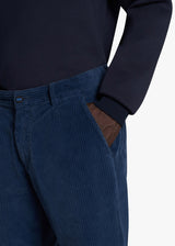 pantaloni Knt uomo, in cotone blu 4