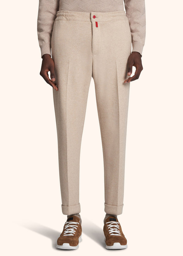 pantaloni Kiton uomo, in cashmere beige 2