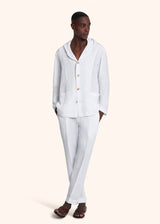 Pantaloni bianco Kiton da uomo, in lino 5