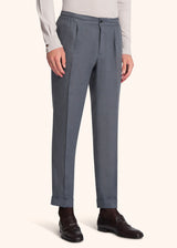 Pantaloni grigio Kiton da uomo, in lino 2