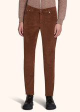 pantaloni Kiton uomo, in cotone marrone 2