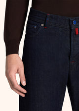 pantaloni Kiton uomo, in cotone indaco 4