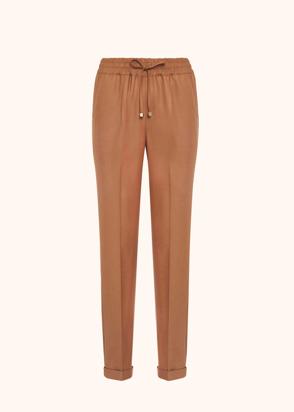 Pantaloni marrone Kiton da donna, in lana vergine 1