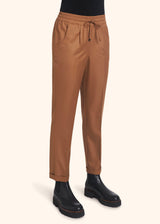 Pantaloni marrone Kiton da donna, in lana vergine 2