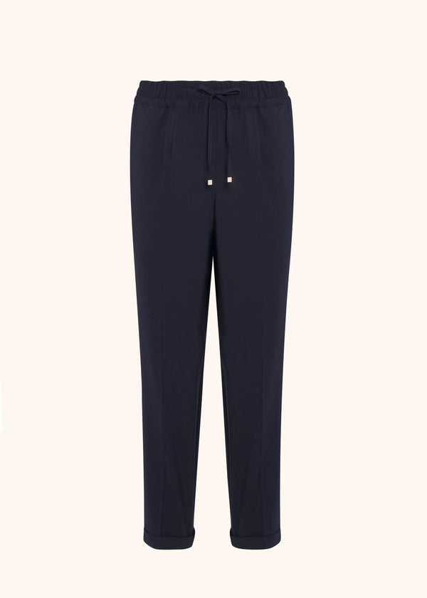 Pantaloni blu Kiton da donna, in lana vergine 1