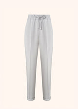 Pantaloni grigio chiaro Kiton da donna, in seta 1