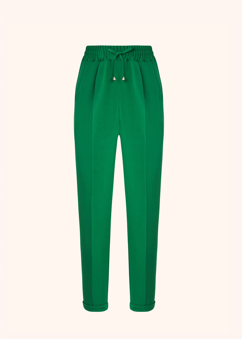 Pantaloni verde smeraldo Kiton da donna, in seta 1