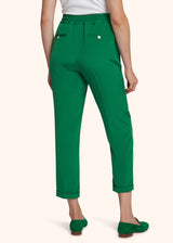 Pantaloni verde smeraldo Kiton da donna, in seta 3