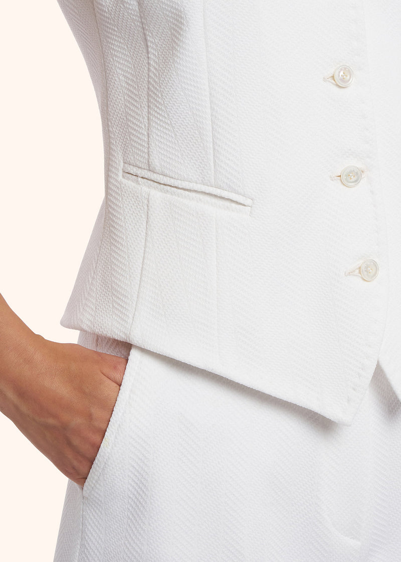Camicia bianco Kiton da donna, in viscosa 5